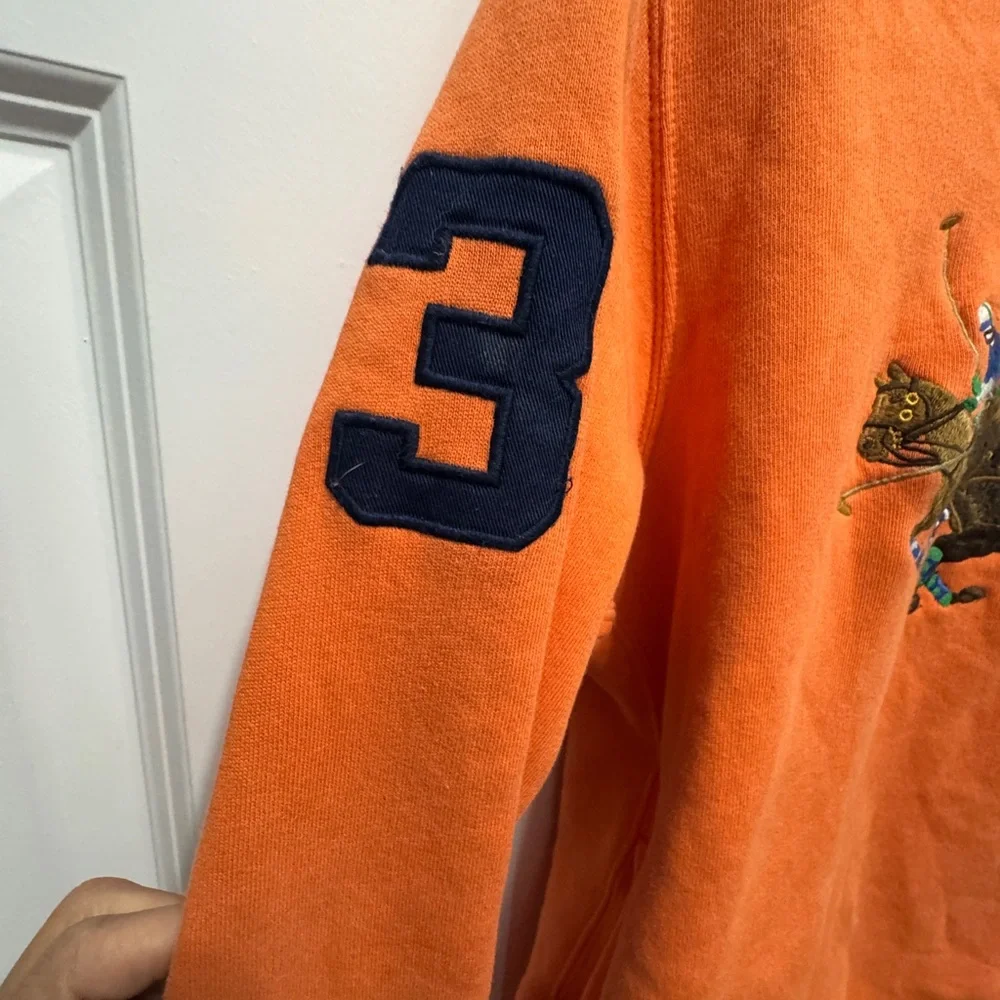 Polo by Ralph Lauren Vibrant Orange Hoodie with Polo Design large (14-16)